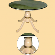 Столик круглый, белый, со стеклянной столешницей