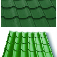 Металлочерепица МП Супермонтерей зеленого цвета