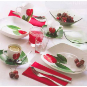 ANTHURIUM сервиз столовый 19 предметов.
В сервиз входят:  6 десертных тарелок, 6 суповых тарелок, 6 тарелок под второе, 1 большая чаша для салата.  Сервизы  18035  от 10000 до 50000 тенге  Сервиз  Стекло  Франция  Посуда Dom-plast ТОО