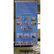 Динамический постер на подставке. Полотно приводится в движение бесшумным электродвигателем работающим от сети 220V. Размер графики 85х330см.  Постеры  Казахстан  40850  Самовывоз    шт  Постеры ART Vision industrial creative association ТОО