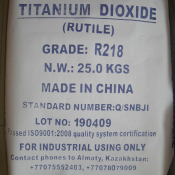высочайшее качество, производство Китай, содержание TiO2 не менее 93%, обладает прекрасной белизной, блеском и укрывистостью, упаковка - крафт-мешки по 25кг.  Диоксид титана рутильной формы марки R218  700  Кг.  Прочее NAV Group ТОО
