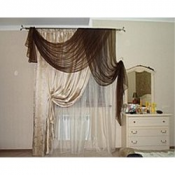 Пошив штор, тюля, покрывал, римские шторы, японские шторы, а также в продаже карнизы, гардины,  ролл-шторы, горизонтальные жалюзи. 75000 тенге/ комплект.  Салон штор  Пошив штор на заказ.  Бесплатный выезд  Шторы, тюль продажа и пошив ПРИВКУС ГЛАМУРА ИП