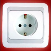 Розетка открытой установки одноместная с заземляющими контактами.  Электрические  Турция  400  от 250 до 500 тенге  шт  Алпром ТОО