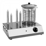 Мармит для сосисок и булочек электрический, контейнер для сосисок размером (диаметр х высота) 200 х 240 мм из термостойкого стекла с крышкой, перфорированным фальш-дном и корзиной, материал корпуса - нерж.сталь 
Габаритные размеры, мм: 500 x 280 x 355  Аппарат для хот-догов  55100  шт  Прочее HORECA supplies ТОО