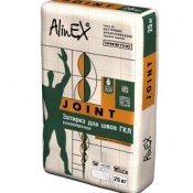 Предназначена для заполнения швов гипсокартонных листов (ГКЛ). Для использования в сухих помещениях.  785  Доставка входит в цену    мешок  Алинекс  ЗАТИРКА ДЛЯ ШВОВ ГКЛ \