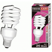 Энергосберегающая лампа 26 вт. Энергосбережение cрок службы в 5-8 раз дольше обычной лампы.  Мощность: 26  Энергосберегающая  Турция  600  шт  Кириллов ИП
