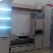 Стенка для гостиной, мебель для офиса и дома  Ширина:2400 мм
Глубина: 400 мм
Высота: 2100 мм
Изготовлено из Российского ЛДСП, цвет \