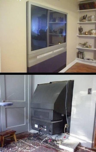 Вот такая установка телевизора