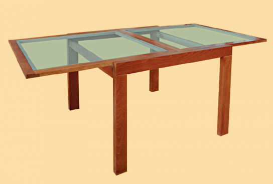 Стол с раздвижной стеклянной столешницей